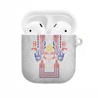 Philippines Barong Style AirPods Case Polynesian Kakau Art Tattoos with Tribal Filipino Sun