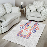 Philippines Barong Style Area Rug Polynesian Kakau Art Tattoos with Tribal Filipino Sun
