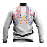 Philippines Barong Style Baseball Jacket Polynesian Kakau Art Tattoos with Tribal Filipino Sun