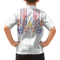 Philippines Barong Style Kid Hawaiian Shirt Polynesian Kakau Art Tattoos with Tribal Filipino Sun LT03 - Polynesian Pride