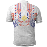 Philippines Barong Style Polo Shirt Polynesian Kakau Art Tattoos with Tribal Filipino Sun LT03 - Polynesian Pride