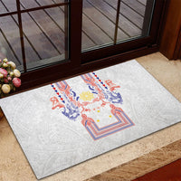 Philippines Barong Style Rubber Doormat Polynesian Kakau Art Tattoos with Tribal Filipino Sun