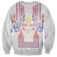 Philippines Barong Style Sweatshirt Polynesian Kakau Art Tattoos with Tribal Filipino Sun