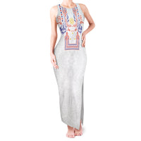 Philippines Barong Style Tank Maxi Dress Polynesian Kakau Art Tattoos with Tribal Filipino Sun