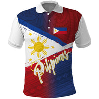 Philippines Basketball Custom Polo Shirt Pilipinas Tribal Pattern LT03 Multicolor - Polynesian Pride