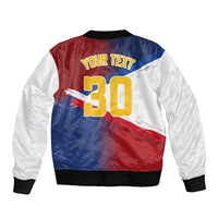 Philippines Basketball Custom Sleeve Zip Bomber Jacket Pilipinas Tribal Pattern