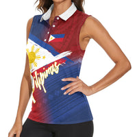 Philippines Basketball Custom Women Sleeveless Polo Shirt Pilipinas Tribal Pattern