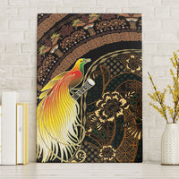 Papua New Guinea and Indonesia Batik Canvas Wall Art Bird of Paradise with Tribal Batik Patterns