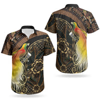 Papua New Guinea and Indonesia Batik Couples Matching Puletasi and Hawaiian Shirt Bird of Paradise with Tribal Batik Patterns LT03 - Polynesian Pride