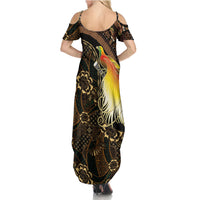 Papua New Guinea and Indonesia Batik Family Matching Summer Maxi Dress and Hawaiian Shirt Bird of Paradise with Tribal Batik Patterns LT03 - Polynesian Pride