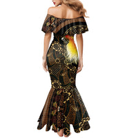 Papua New Guinea and Indonesia Batik Mermaid Dress Bird of Paradise with Tribal Batik Patterns LT03 - Polynesian Pride