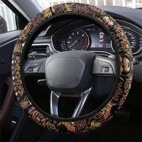 Papua New Guinea and Indonesia Batik Steering Wheel Cover Bird of Paradise with Tribal Batik Patterns