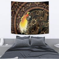 Papua New Guinea and Indonesia Batik Tapestry Bird of Paradise with Tribal Batik Patterns
