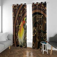 Papua New Guinea and Indonesia Batik Window Curtain Bird of Paradise with Tribal Batik Patterns
