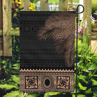 Fiji Palm Leaves Garden Flag Masi and Tapa Tribal Pattern Beige Color