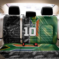Custom Aotearoa South Africa Rugby Freedom Cup Back Car Seat Cover Maori Silver Fern Art and Sporty Flag SA LT03 - Polynesian Pride