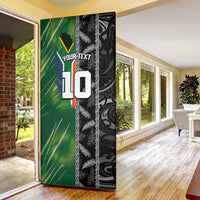 Custom Aotearoa South Africa Rugby Freedom Cup Door Cover Maori Silver Fern Art and Sporty Flag SA LT03 - Polynesian Pride