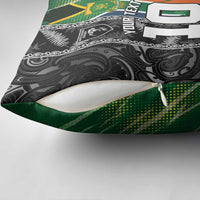 Custom Aotearoa South Africa Rugby Freedom Cup Pillow Cover Maori Silver Fern Art and Sporty Flag SA LT03 - Polynesian Pride