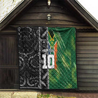 Custom Aotearoa South Africa Rugby Freedom Cup Quilt Maori Silver Fern Art and Sporty Flag SA LT03 - Polynesian Pride