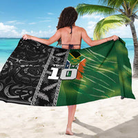 Custom Aotearoa South Africa Rugby Freedom Cup Sarong Maori Silver Fern Art and Sporty Flag SA LT03 - Polynesian Pride