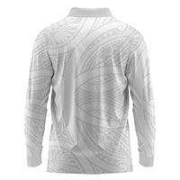 Samoan Tatau Long Sleeve Polo Shirt Tattoo Reveal Effect