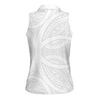 Samoan Tatau Women Sleeveless Polo Shirt Tattoo Reveal Effect