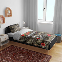Pearl Harbor Remembrance Day Bedding Set Memories of December 7 with Red Poppy Lei - Polynesian Pride