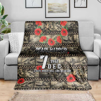 Pearl Harbor Remembrance Day Blanket Memories of December 7 with Red Poppy Lei - Polynesian Pride