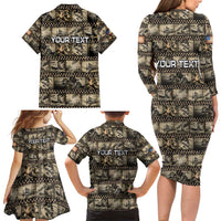 Pearl Harbor Remembrance Day Personalized Family Matching Long Sleeve Bodycon Dress and Hawaiian Shirt Memories of December 7 with Red Poppy Lei LT03 - Polynesian Pride