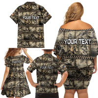 Pearl Harbor Remembrance Day Personalized Family Matching Off Shoulder Short Dress and Hawaiian Shirt Memories of December 7 with Red Poppy Lei LT03 - Polynesian Pride