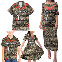 Pearl Harbor Remembrance Day Personalized Family Matching Puletasi and Hawaiian Shirt Memories of December 7 with Red Poppy Lei LT03 - Polynesian Pride