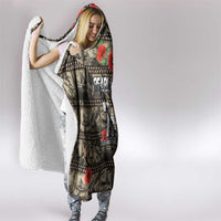 Pearl Harbor Remembrance Day Hooded Blanket Memories of December 7 with Red Poppy Lei - Polynesian Pride