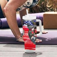 Pearl Harbor Remembrance Day Personalized Tumbler With Handle Lest We Forget - The Bald Eagle Remembers - Polynesian Pride