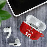 Custom Mate Ma'a Tonga Rugby AirPods Case Ngatu Tribal Motifs Sporty Style - Polynesian Pride