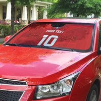 Custom Mate Ma'a Tonga Rugby Auto Sun Shade Ngatu Tribal Motifs Sporty Style - Polynesian Pride