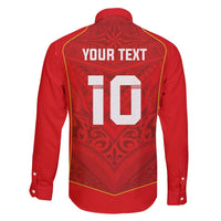 Custom Mate Ma'a Tonga Rugby Family Matching Short Sleeve Bodycon Dress and Hawaiian Shirt Ngatu Tribal Motifs Sporty Style - Polynesian Pride