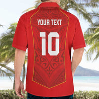 Custom Mate Ma'a Tonga Rugby Hawaiian Shirt Ngatu Tribal Motifs Sporty Style - Polynesian Pride