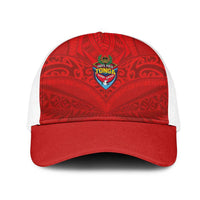 Mate Ma'a Tonga Rugby Mesh Trucker Cap Ngatu Tribal Motifs Sporty Style - Polynesian Pride