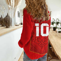 Custom Mate Ma'a Tonga Rugby Women Casual Shirt Ngatu Tribal Motifs Sporty Style - Polynesian Pride