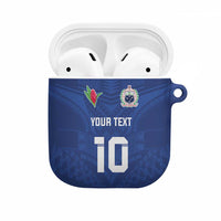 Custom Samoa Rugby AirPods Case Tatau Tribal Motifs Sporty Style LT03 Blue - Polynesian Pride