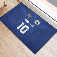 Custom Samoa Rugby Rubber Doormat Tatau Tribal Motifs Sporty Style - Polynesian Pride