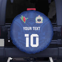 Custom Samoa Rugby Spare Tire Cover Tatau Tribal Motifs Sporty Style - Polynesian Pride