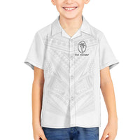 Custom Fiji Rugby Family Matching Off Shoulder Short Dress and Hawaiian Shirt Tapa Tribal Motifs Sporty Style - Polynesian Pride