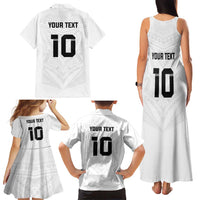 Custom Fiji Rugby Family Matching Tank Maxi Dress and Hawaiian Shirt Tapa Tribal Motifs Sporty Style - Polynesian Pride