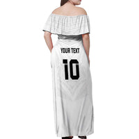 Custom Fiji Rugby Off Shoulder Maxi Dress Tapa Tribal Motifs Sporty Style - Polynesian Pride