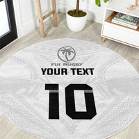 Custom Fiji Rugby Round Carpet Tapa Tribal Motifs Sporty Style - Polynesian Pride