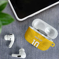 Custom Niue Rugby AirPods Case Hiapo Tribal Motifs Sporty Style - Polynesian Pride
