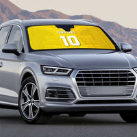 Custom Niue Rugby Auto Sun Shade Hiapo Tribal Motifs Sporty Style - Polynesian Pride