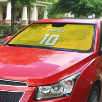 Custom Niue Rugby Auto Sun Shade Hiapo Tribal Motifs Sporty Style - Polynesian Pride