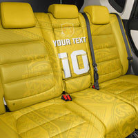 Custom Niue Rugby Back Car Seat Cover Hiapo Tribal Motifs Sporty Style - Polynesian Pride